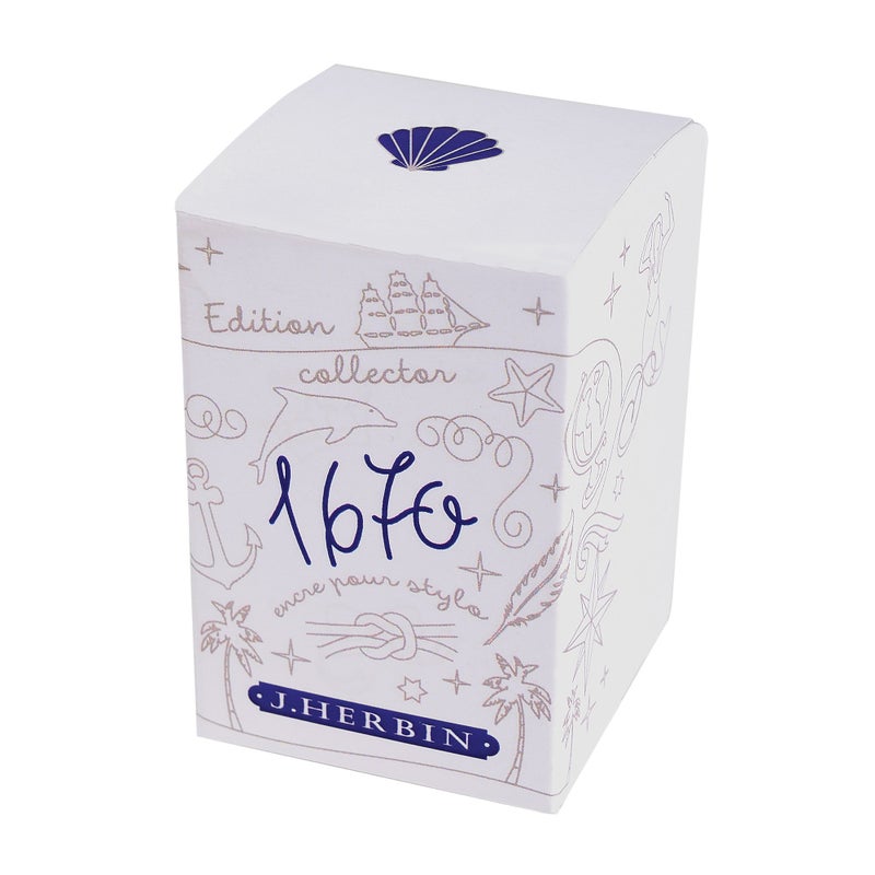 HERBIN J. Herbin 1670 Anniversary Inks - Gold Sheen 50 ml Bottled - Blue Ocean (Deep Blue Ink) - Image 2